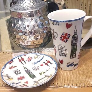 Set of 2 London Mug & coffee cake Dish